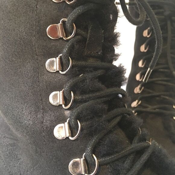 Lauren Ralph Lauren Shearling Cuffed Combat Boots - Picture 11 of 13
